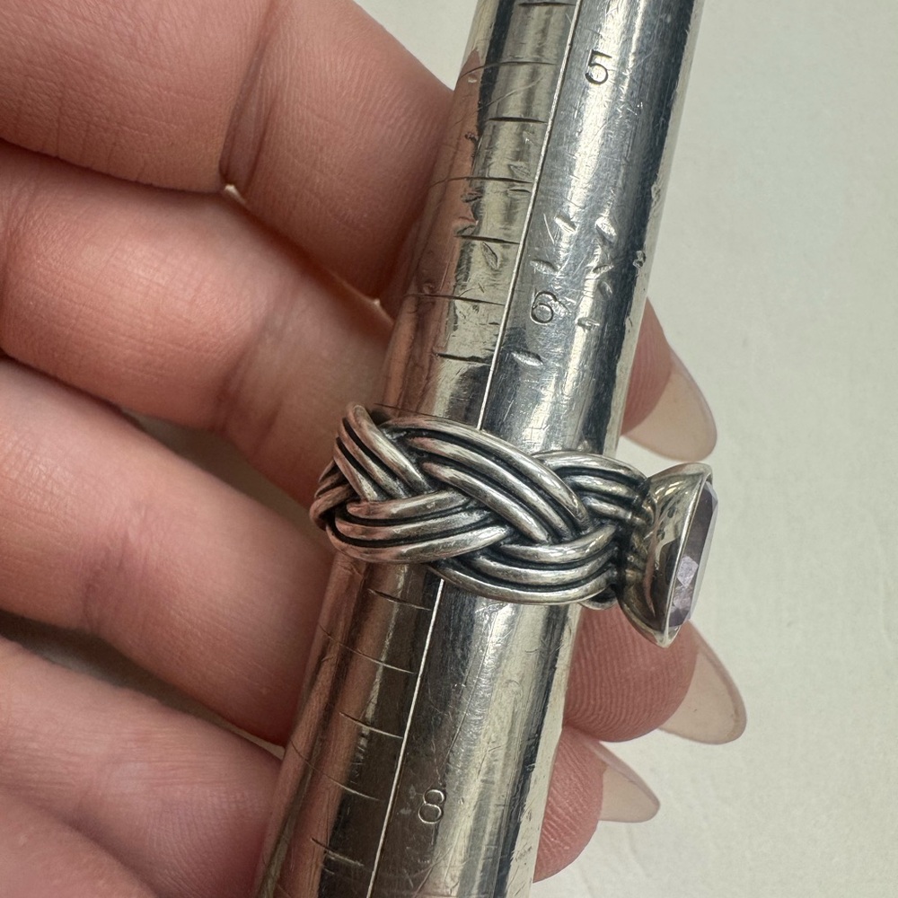 PANDORA RARE Retired Sterling Silver ALE Braided Amethyst Ring Size 7 9.5g - Picture 12 of 16